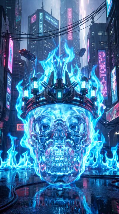 Neon Skull King Wallpaper